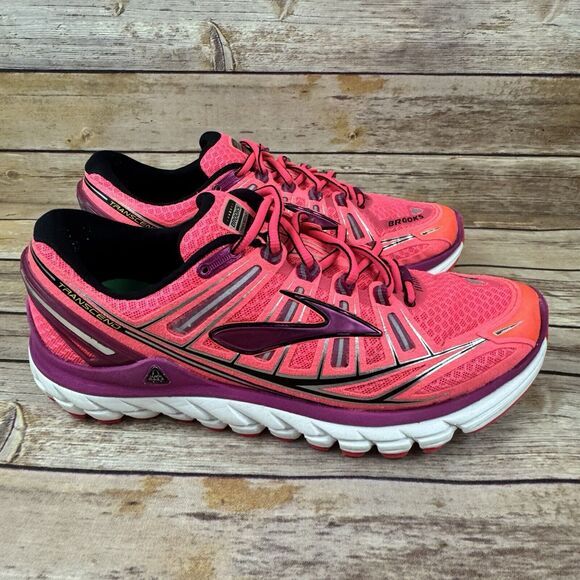 Brooks Womens Transcend Ultimate Ride Shoe Pink Running Sneakers 9.5 - Picture 1 of 11